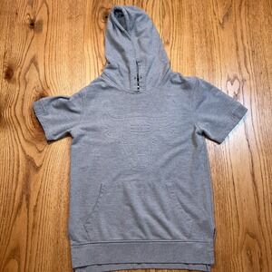 Chicago Bulls Short Sleeve‎ Hoodie Mens Size Small Embossed Logo Front NBA U